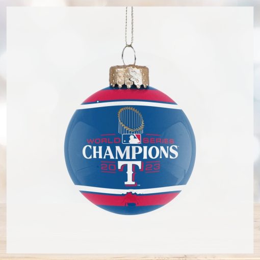 Texas Rangers 2023 World Series Champions Glass Ball Ornament