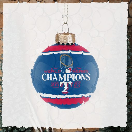 Texas Rangers 2023 World Series Champions Glass Ball Ornament