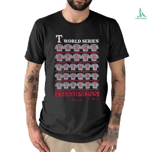 Texas Rangers 2023 World Series Champions Jersey Roster Shirt