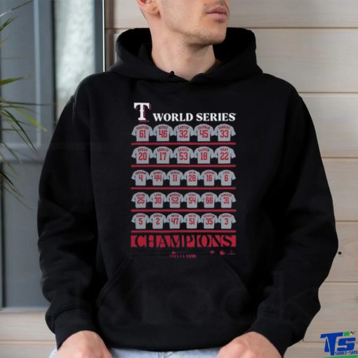 Texas Rangers 2023 World Series Champions Jersey Roster Shirt