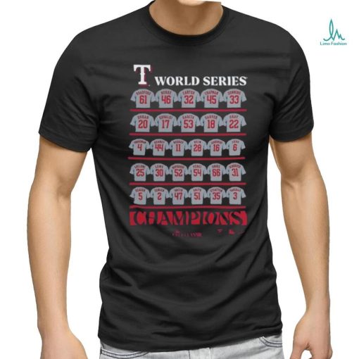 Texas Rangers 2023 World Series Champions Jersey Roster Shirt