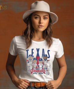 Texas Rangers Baseball World Champions Caricatures T Shirt