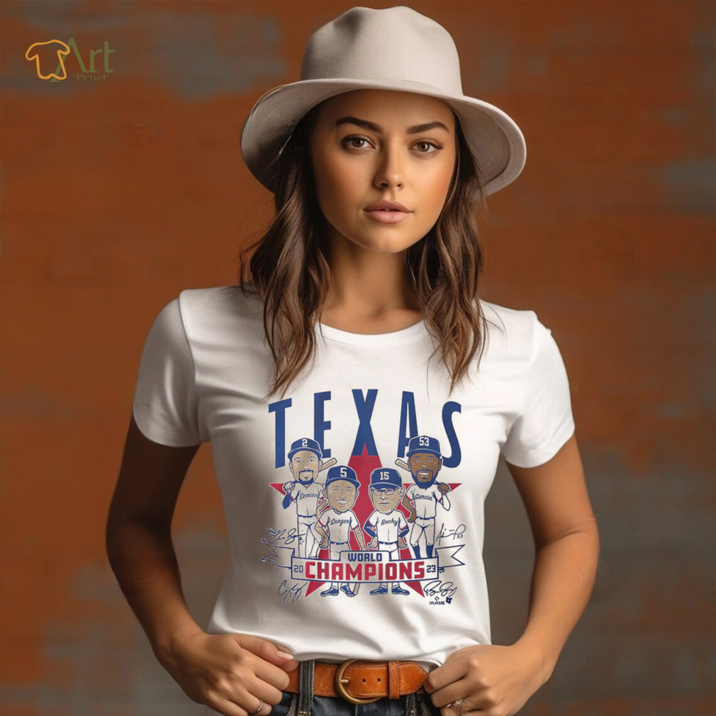 Texas Rangers Baseball World Champions Caricatures T Shirt Texas Rangers Baseball World Champions Caricatures T Shirt