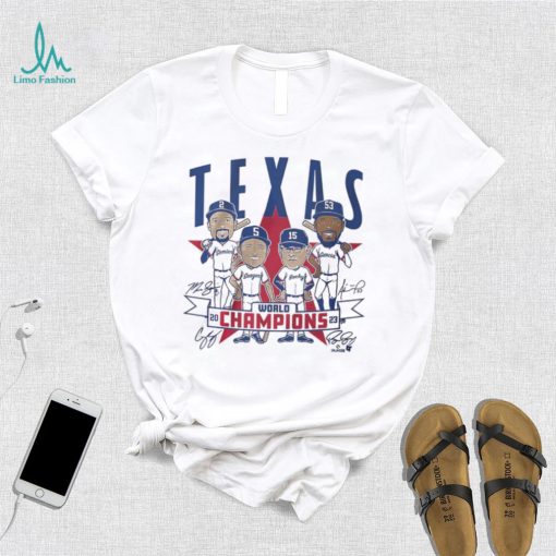 Texas Rangers Baseball World Champions Caricatures T Shirt
