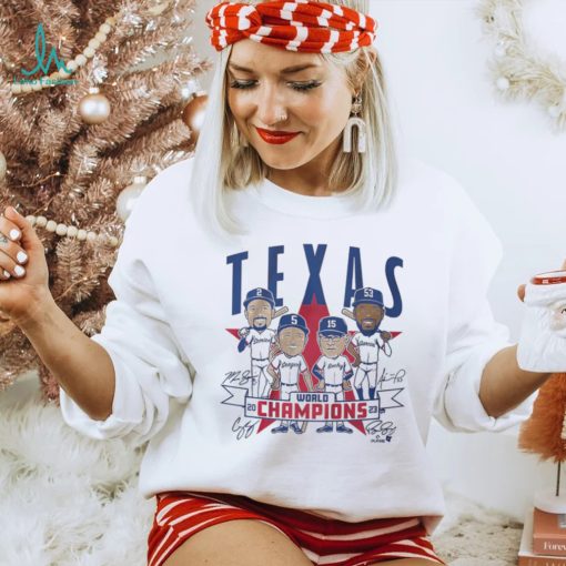 Texas Rangers Baseball World Champions Caricatures T Shirt