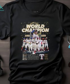 Texas Rangers First Time Ever World Series Champion Signatures T Shirt