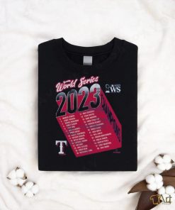 Texas Rangers Majestic Threads 2023 World Series Champions Life Of The Party Tri Blend Roster Shirt