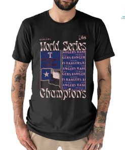 Texas Rangers Majestic Threads 2023 World Series Champions Square Logo T Shirt