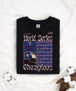 Texas Rangers Majestic Threads 2023 World Series Champions Square Logo T Shirt