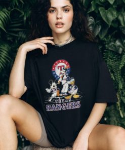Texas Rangers Mickey Mouse Donald Duck Goofy Baseball Shirt