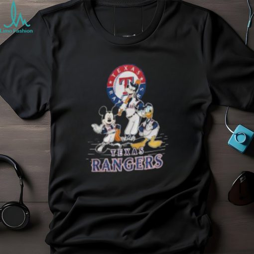 Texas Rangers Mickey Mouse Donald Duck Goofy Baseball Shirt