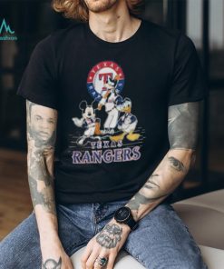 Texas Rangers Mickey Mouse Donald Duck Goofy Baseball Shirt