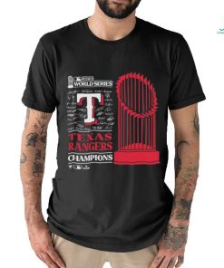 Texas Rangers Sport Team 2023 World Series Champions Trophy Signatures shirt