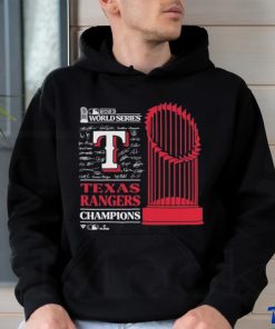 Texas Rangers Sport Team 2023 World Series Champions Trophy Signatures shirt