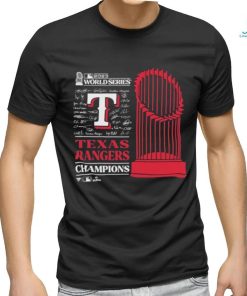 Texas Rangers Sport Team 2023 World Series Champions Trophy Signatures shirt