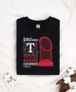 Texas Rangers Sport Team 2023 World Series Champions Trophy Signatures shirt