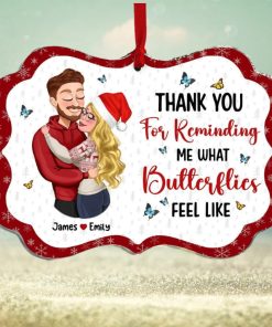 Thank You For Reminding Me, Couple Gift, Personalized Acrylic Ornament, Couple Hugging Ornament, Christmas Gift