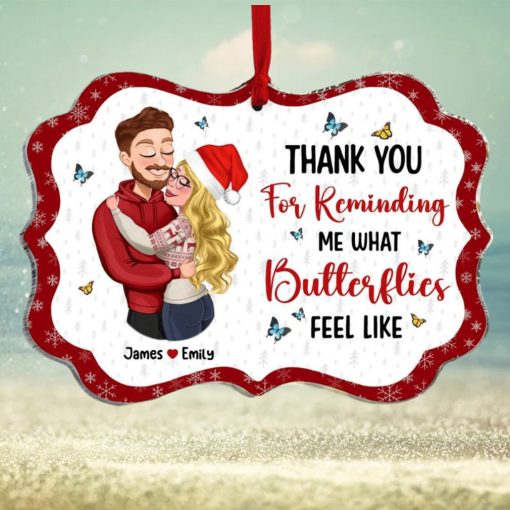 Thank You For Reminding Me, Couple Gift, Personalized Acrylic Ornament, Couple Hugging Ornament, Christmas Gift