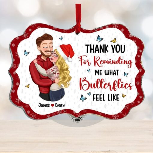 Thank You For Reminding Me, Couple Gift, Personalized Acrylic Ornament, Couple Hugging Ornament, Christmas Gift