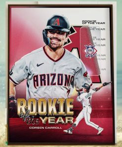 The 2023 Jackie Robinson NL Rookie Of The Year Award Winner is Corbin Carroll Of The Arizona Diamondbacks Home Decor Poster Canvas