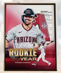 The 2023 Jackie Robinson NL Rookie Of The Year Award Winner is Corbin Carroll Of The Arizona Diamondbacks Home Decor Poster Canvas