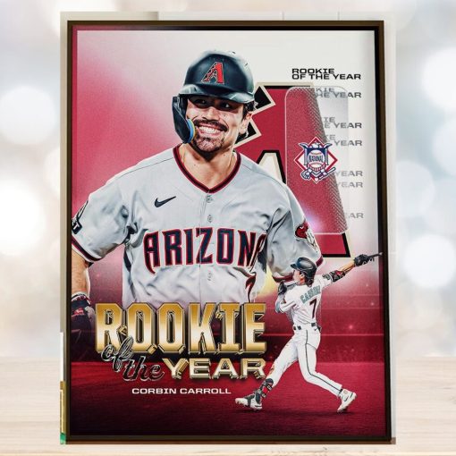 The 2023 Jackie Robinson NL Rookie Of The Year Award Winner is Corbin Carroll Of The Arizona Diamondbacks Home Decor Poster Canvas