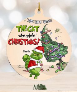 The Cat Who Stole Christmas, Personalized Funny Cat Ornament