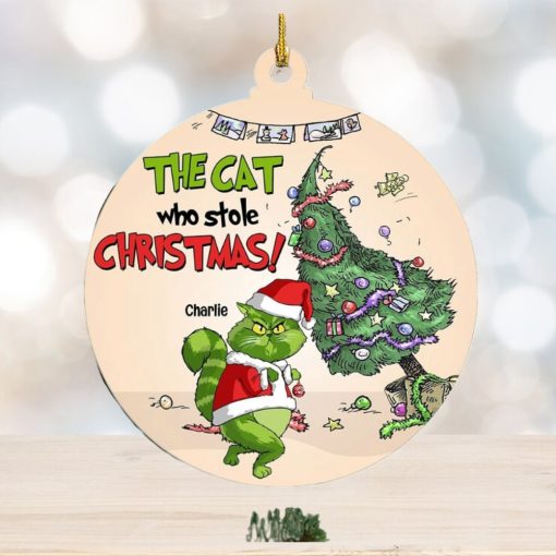 The Cat Who Stole Christmas, Personalized Funny Cat Ornament