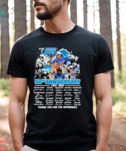 The Detroit Lions 90TH Anniversary 1934 2024 Thank You For The Memories Signatures Shirt