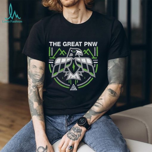 The Great Pnw College Navy Seattle Seahawks Hawk T Shirt