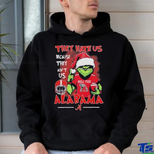 The Grinch Christmas They Hate Us Because Ain’t Us Alabama Crimson Tide Roll Tide Helmet Christmas T Shirt