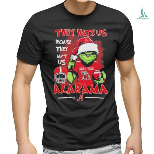 The Grinch Christmas They Hate Us Because Ain’t Us Alabama Crimson Tide Roll Tide Helmet Christmas T Shirt