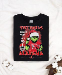 The Grinch Christmas They Hate Us Because Ain’t Us Alabama Crimson Tide Roll Tide Helmet Christmas T Shirt