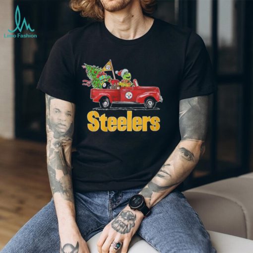 The Grinch Drive Car Pittsburgh Steelers Christmas Classic T Shirt