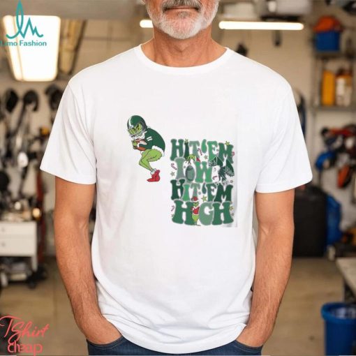 The Grinch Hit Em Low Hit Em High Philadelphia Eagles Christmas Shirt