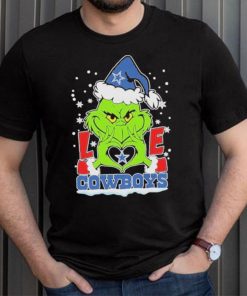 The Grinch Love Heart Dallas Cowboys Football Christmas T shirt