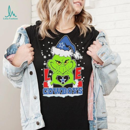 The Grinch Love Heart Dallas Cowboys Football Christmas T shirt