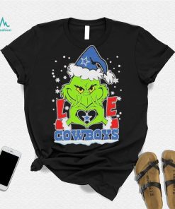 The Grinch Love Heart Dallas Cowboys Football Christmas T shirt