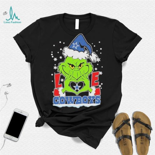 The Grinch Love Heart Dallas Cowboys Football Christmas T shirt