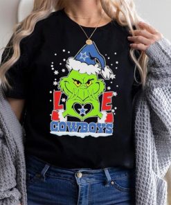 The Grinch Love Heart Dallas Cowboys Football Christmas T shirt