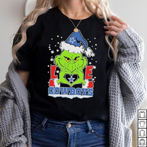The Grinch Love Heart Dallas Cowboys Football Christmas T shirt