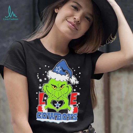 The Grinch Love Heart Dallas Cowboys Football Christmas T shirt