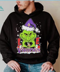 The Grinch Love Heart Minnesota Vikings Football Christmas 2023 Shirt