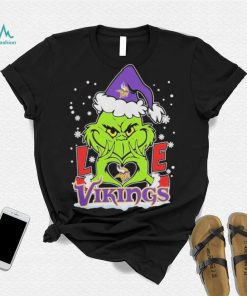 The Grinch Love Heart Minnesota Vikings Football Christmas 2023 Shirt