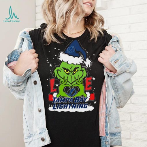 The Grinch Love Heart Tampa Bay Lightning Football Christmas 2023 Shirt