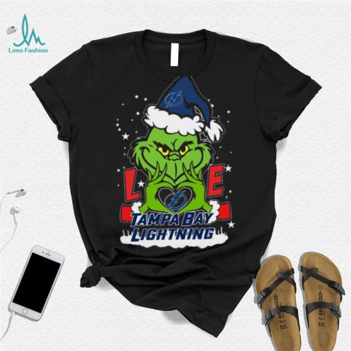 The Grinch Love Heart Tampa Bay Lightning Football Christmas 2023 Shirt