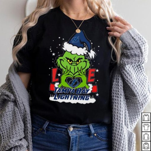 The Grinch Love Heart Tampa Bay Lightning Football Christmas 2023 Shirt