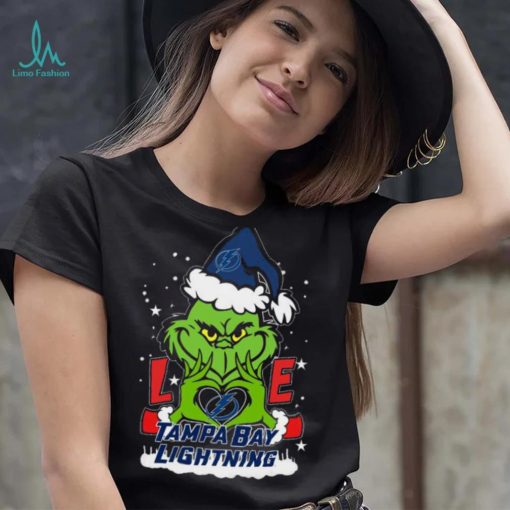 The Grinch Love Heart Tampa Bay Lightning Football Christmas 2023 Shirt