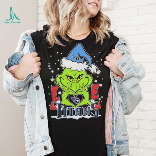 The Grinch Love Heart Tennessee Titans Football Christmas 2023 Shirt