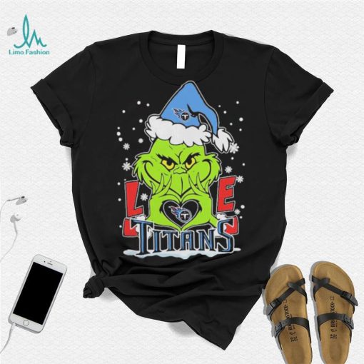 The Grinch Love Heart Tennessee Titans Football Christmas 2023 Shirt